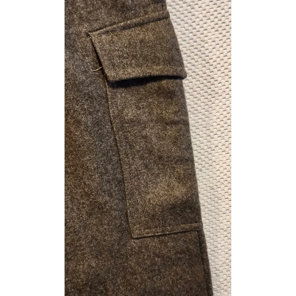 Vintage Swedish Military 1960 Wool Cargo Pants Grey Brown 29x27 M58 Vietnam Era‎